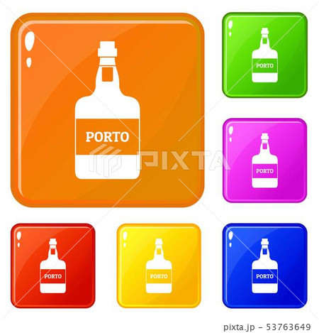 Port wine icons set vector color Port wine icons set vector color 53763649