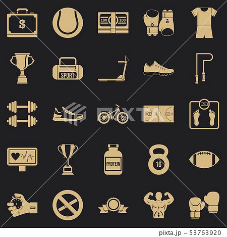 Basketball icons set, simple style Basketball icons set, simple style 53763920
