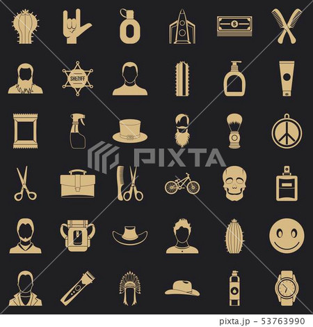 Cutting hair icons set, simple style 53763990