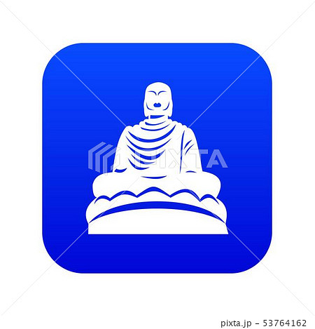 Buddha statue icon digital blue 53764162