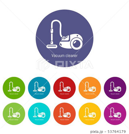 Vacuum cleaner icons set vector color Vacuum cleaner icons set vector color 53764179