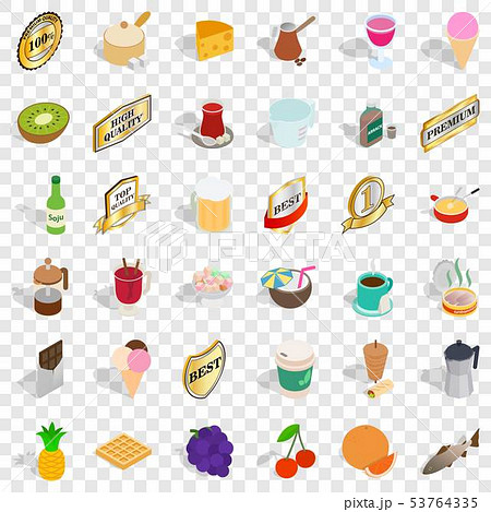 Best food icons set, isometric style Best food icons set, isometric style 53764335