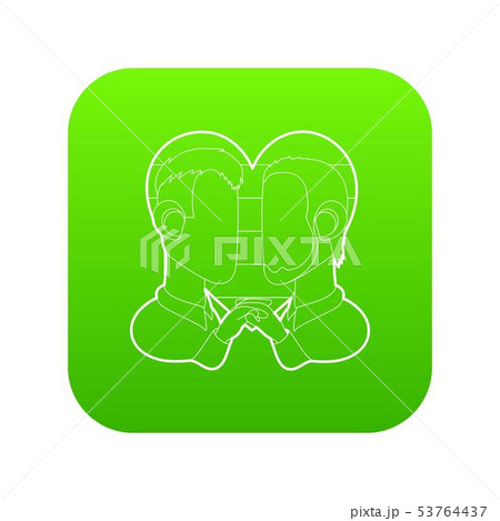 Gay couple icon, outline style 53764437