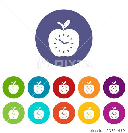 Time apple icons set vector color 53764439