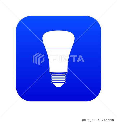 Led bulb icon digital blue 53764440