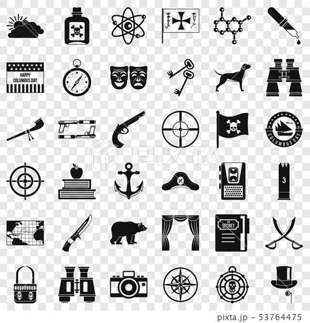 Camping icons set, simple style Camping icons set, simple style 53764475