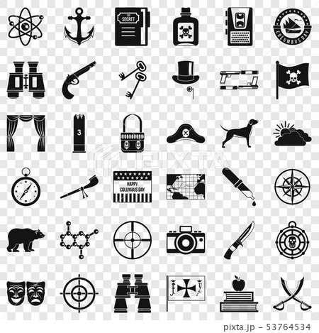 Travel in nature icons set, simple style 53764534