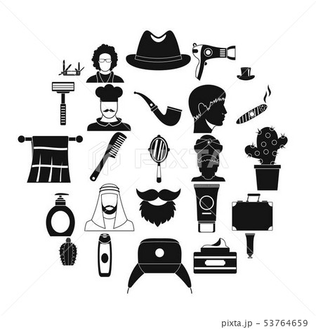 Hats icons set, simple style Hats icons set, simple style 53764659