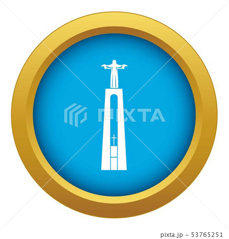 Christ statue icon blue vector isolated 53765251