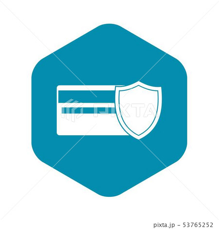 Credit card and shield icon, simple style 53765252