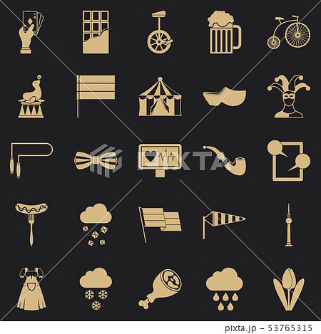 Circus training icons set, simple style 53765315