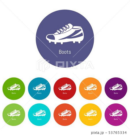 Football boots icons set vector color 53765334