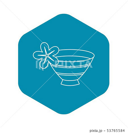 Bowl with water for spa icon, outline style Bowl with water for spa icon, outline style 53765584