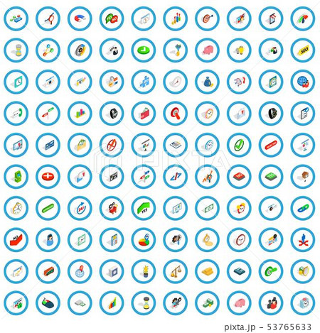 100 exchange icons set, isometric 3d style 53765633