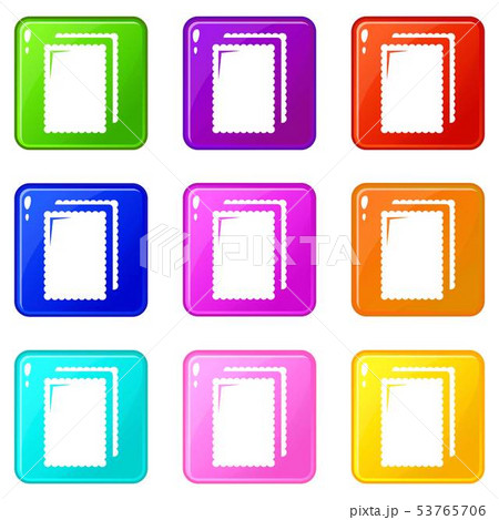 Biscuit ice cream icons set 9 color collection 53765706