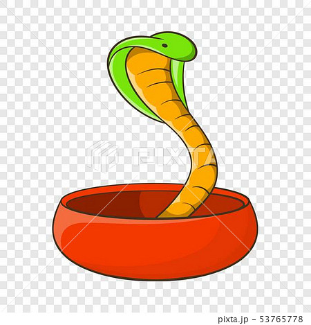 Cobra Snake Coming Out Of A Bowl Iconのイラスト素材