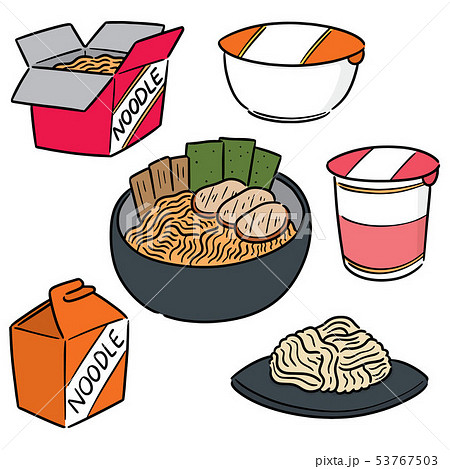 vector set of noodle 53767503
