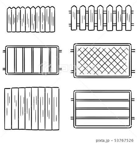 Vector Set Of Fenceのイラスト素材