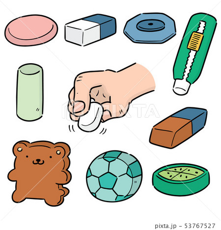 vector set of eraser 53767527