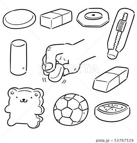 vector set of eraser 53767529