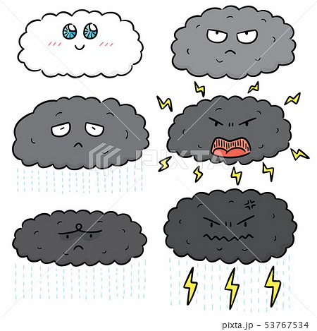vector set of cloud cartoon 53767534