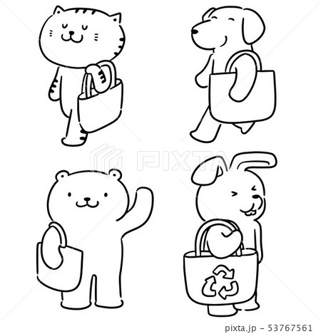 vector set of animal carrying cloth bag vector set of animal carrying cloth bag 53767561