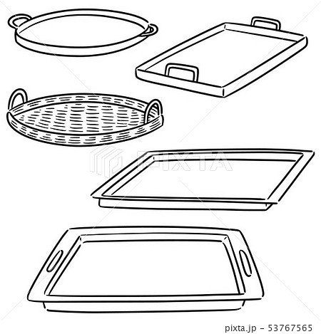 vector set of tray 53767565