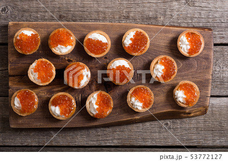 Tartalets with red caviar Tartalets with red caviar 53772127