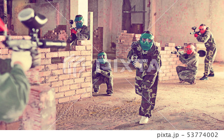 Portrait of player who is targeting in opponents while they are attacking 53774002