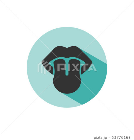 Body senses taste. Tongue icon with shade Body senses taste. Tongue icon with shade 53776163