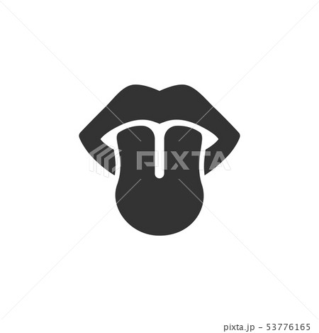 Body senses taste. Tongue icon Body senses taste. Tongue icon 53776165