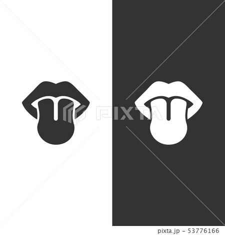Body senses taste. Tongue icon Body senses taste. Tongue icon 53776166