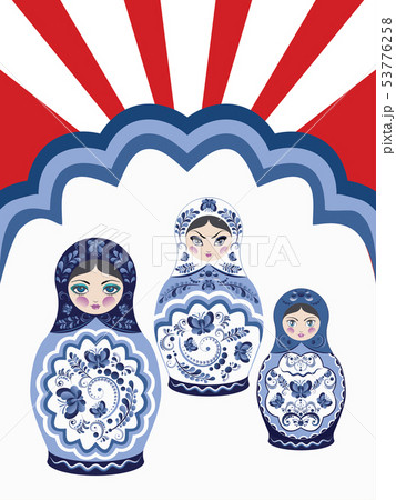 Background with matryoshka dolls 53776258