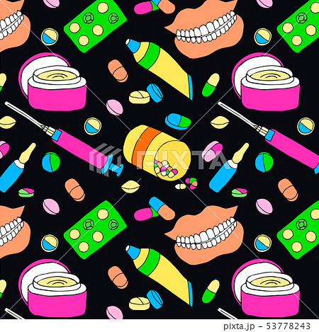 Medical cartoon fun pattern Medical cartoon fun pattern 53778243