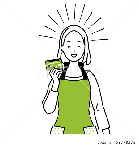 クレジットカードを持った女性 53778375