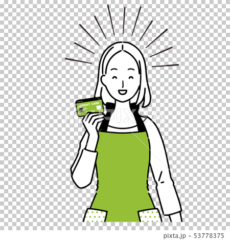クレジットカードを持った女性 53778375