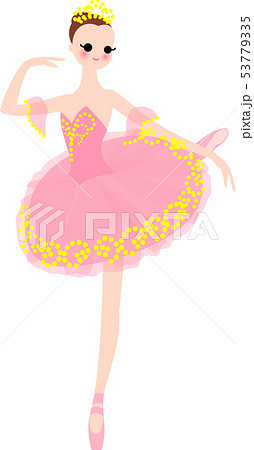 バレエ バレリーナ 衣装ピンクのイラスト素材