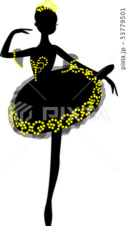 バレエ バレリーナ 黒 シルエットのイラスト素材