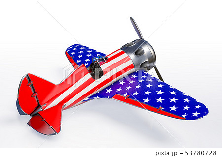 Polikarpov Vintage airplane with stars and stripes 53780728