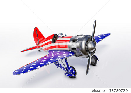 Polikarpov Vintage airplane with stars and stripes 53780729