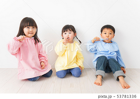 歯磨きをする子どもたち 歯磨きをする子どもたち 53781336