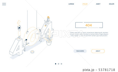Error 404 page - line design style isometric web banner 53781718
