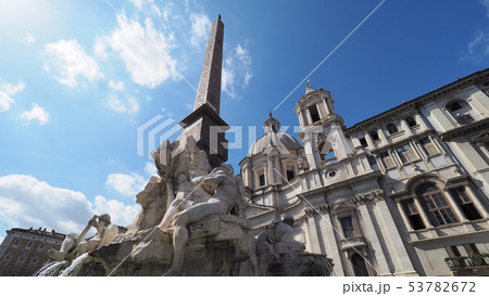 ローマ・ナヴォーナ広場 四大河の噴水 オベリスク / Piazza Navona, Rome 53782672