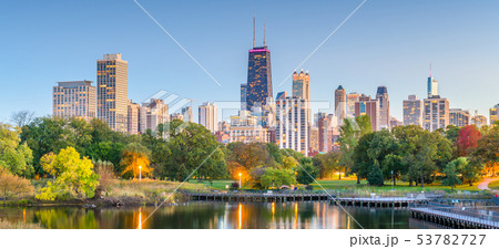 Chicago, Illinois, USA downtown skyline from Chicago, Illinois, USA downtown skyline from 53782727
