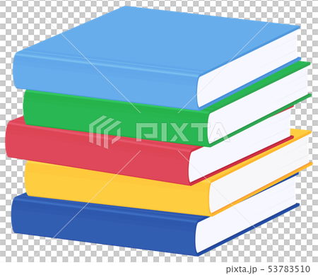 積んだ本_積読イラスト_濃 53783510