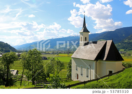 Nice church in Kaprun, city in Austria Nice church in Kaprun, city in Austria 53785310