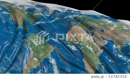 Flag with the texture of the planet Earth 53785350