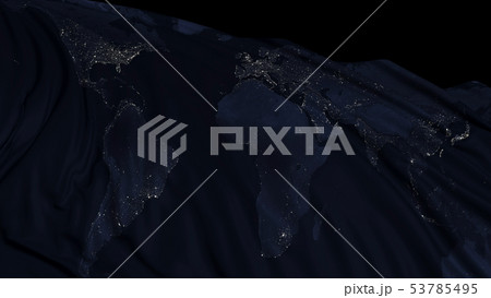 Flag with texture of planet Earth at night 53785495