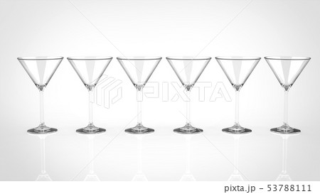 カクテルグラス 複数 正面のイラスト素材
