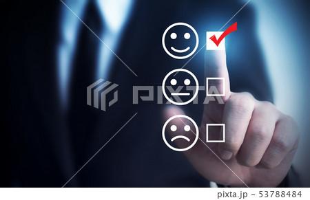 Businessmen choose to rating score happy icons 53788484